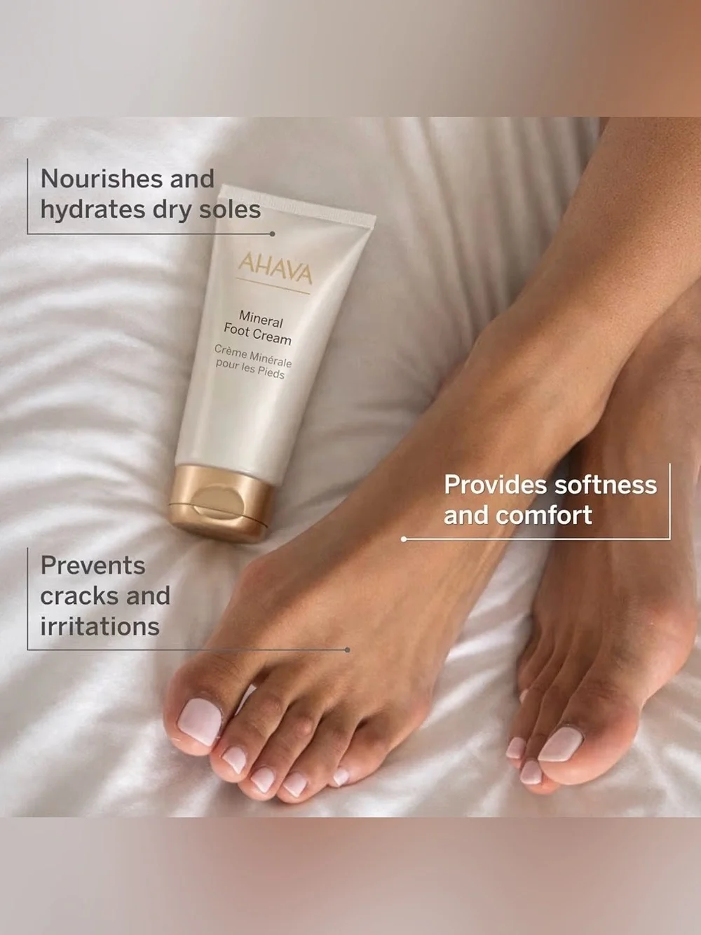 AHAVA Dead Sea Mineral Foot Cream 3.4 oz Dry Cracked Feet Osmoter Jojoba